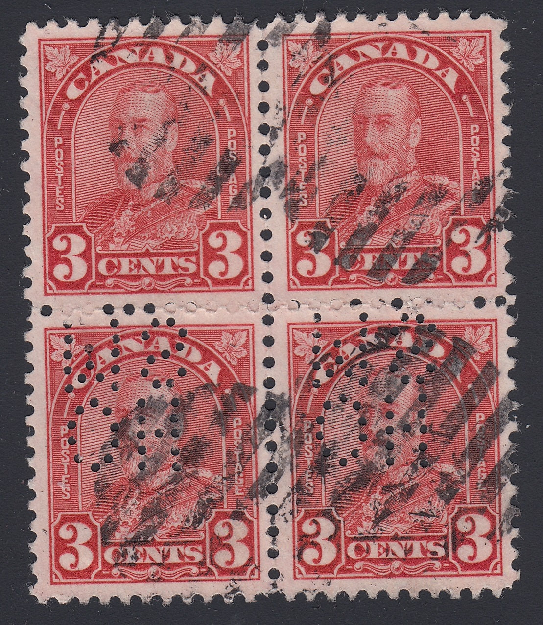 0211CA1804 - Canada OA167 &#39;D Z&#39; - Used Block of 4